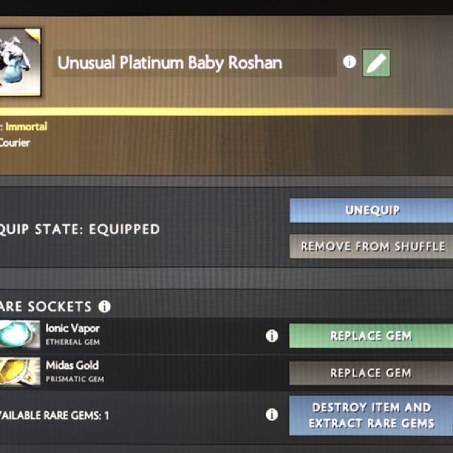 Wts Unusual Platinum Baby Roshan Pbr Dota2 Toys Games Video Gaming Gaming Accessories On Carousell How to price your inventory. carousell