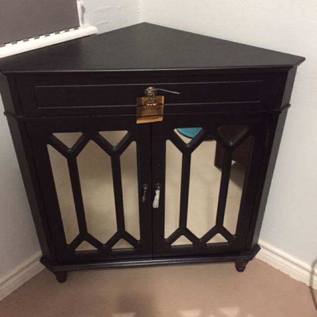 Black Corner Cabinet Furniture On Carousell