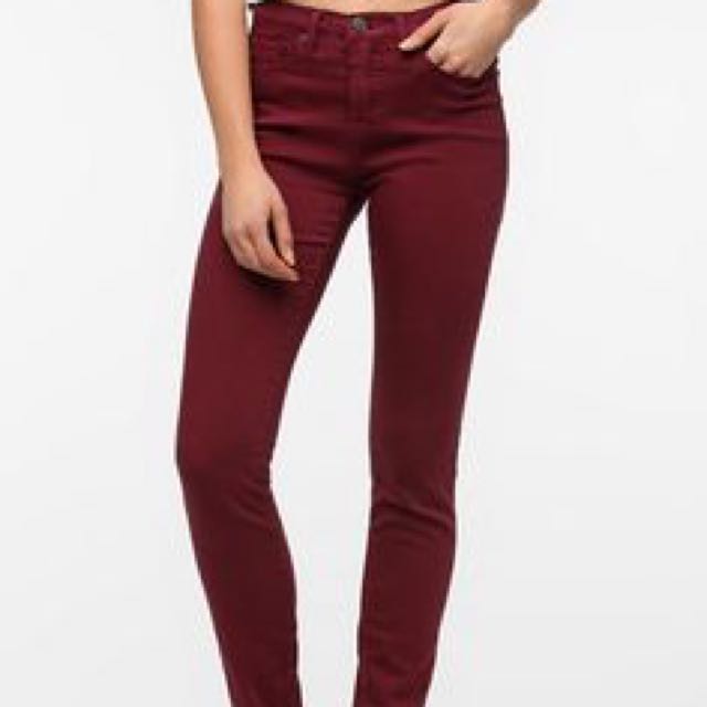 maroon skinny jeans womens