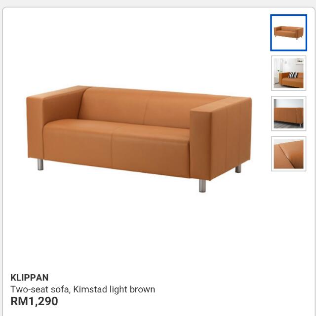 Ikea Klippan Red Faux Leather Sofa Home Furniture Furniture