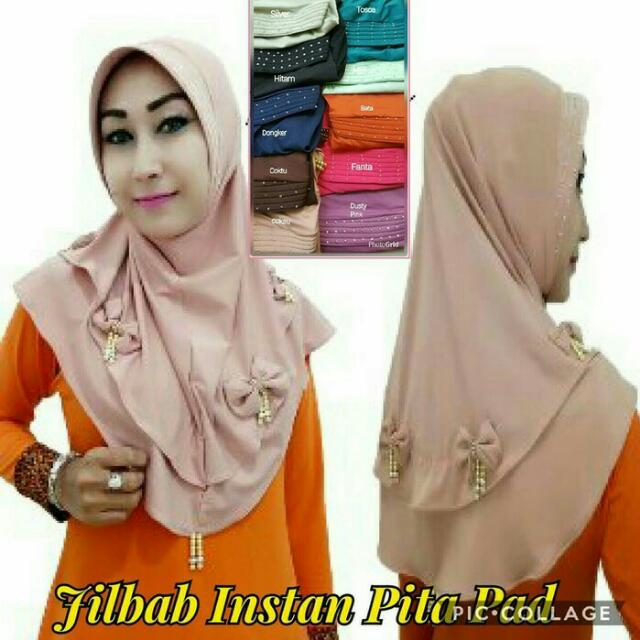 Jilbab Instan Pita Pad Hijab Instant Kerudung Pita Pad Syarii