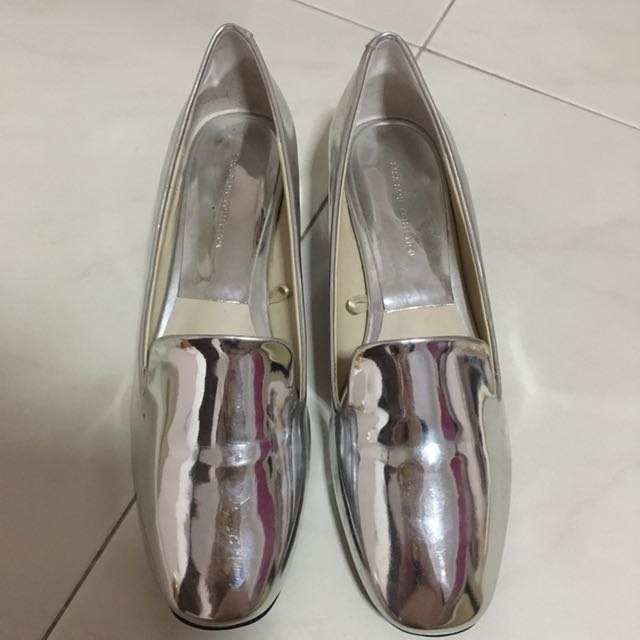 Metallic Silver Zara Shoes, Women's 
