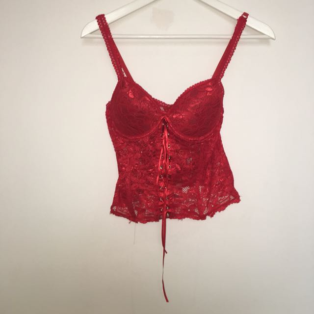 Red corset style top clearance