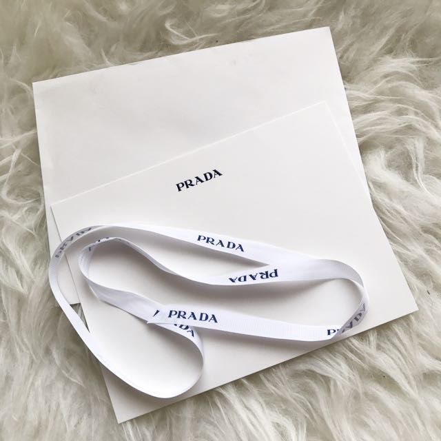 Authentic Prada Gift Card And Ribbon, Luxury, Accessories on Carousell