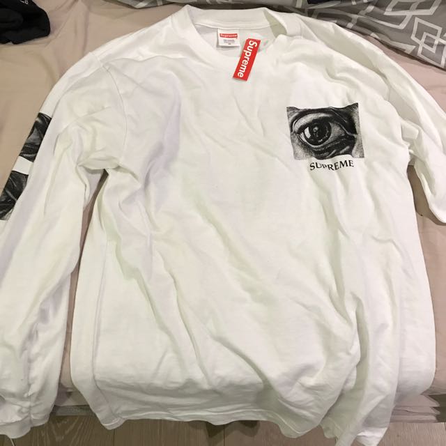 Medium Supreme M.C. Escher Longsleeve Tee White Men s Fashion