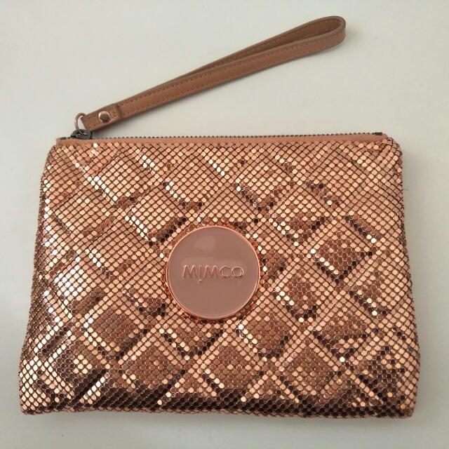 Mimco gold hotsell clutch