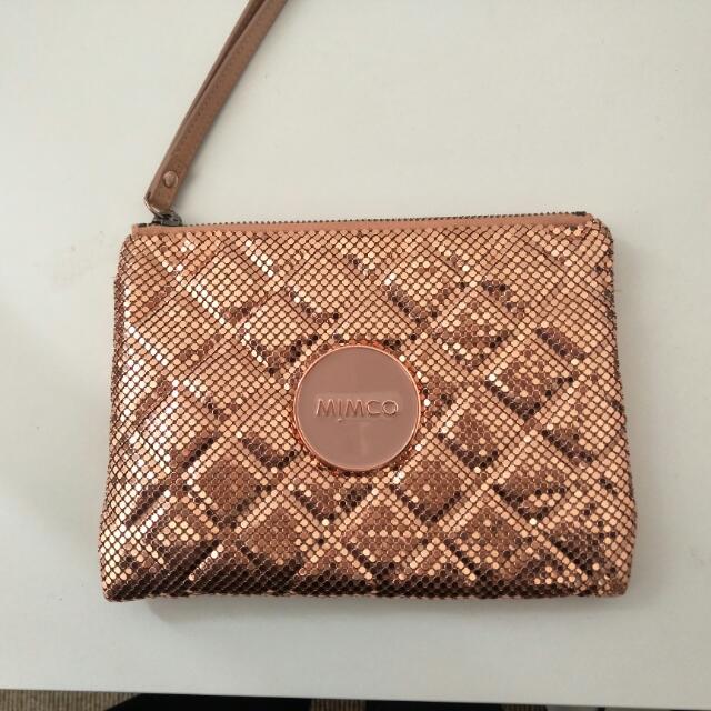 Mimco rose clearance gold clutch