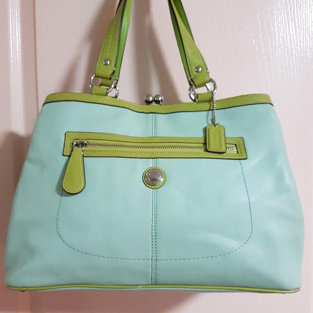 Mint Green Coach Leather Handbag Women s Fashion Bags Wallets Purses Pouches on Carousell
