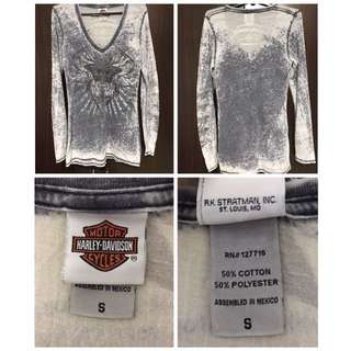 Top: Authentic, Long Sleeve, Size S, Grey (by Harley Davidson)