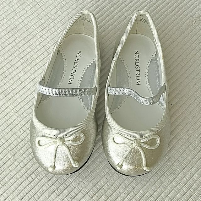 silver baby shoes