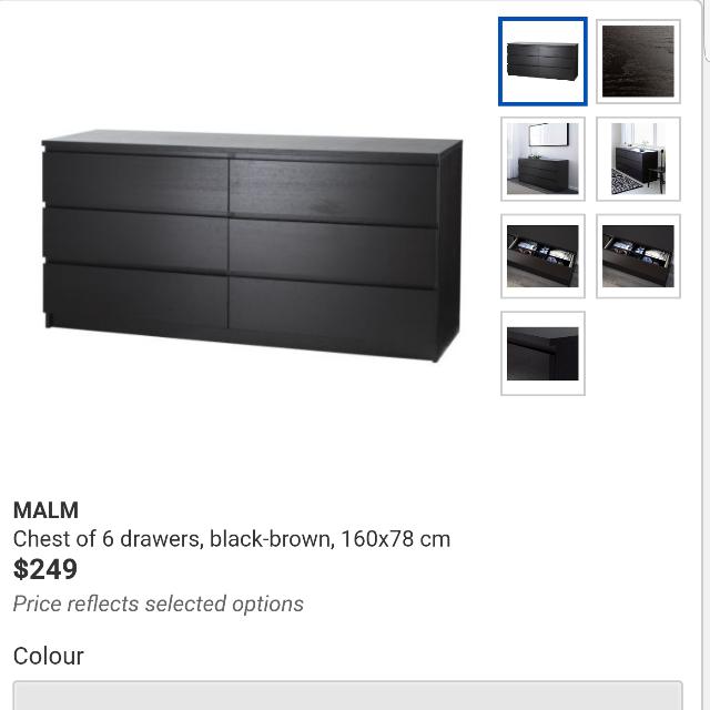 Ikea Malm Chest Of 6 Drawers Reserved Furniture Shelves