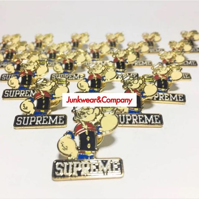 Authentic Supreme Popeye Pin Box Logo Rare New
