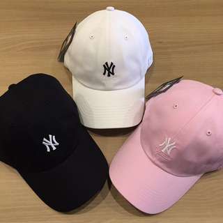 MLB 洋基老帽 黑 白 粉 logo 小logo GOGO SPORTS YANKEES 洋基 全新