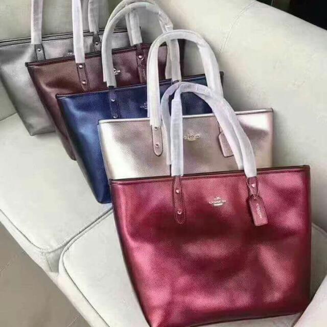 coach metallic tote bag