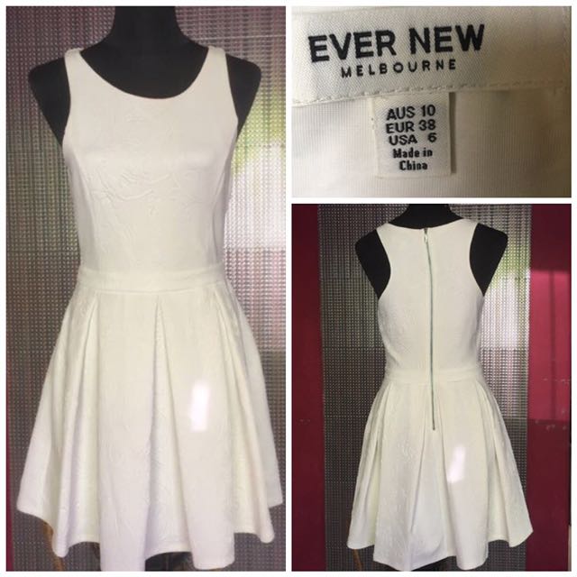 Evernew White Dress (Category: Dresses) located in Makati City. Submitted by thewisemamacollection (Listing ID 110202859, Image 1). Description: Medium fit stretchable Super nice in actual Almost new.