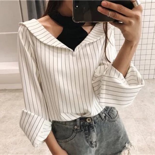 oversized off the shoulder shirt