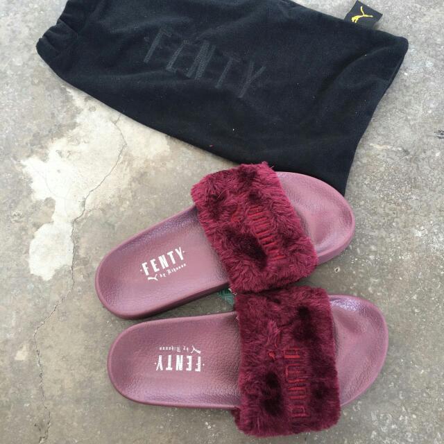 Maroon fenty slides new arrivals
