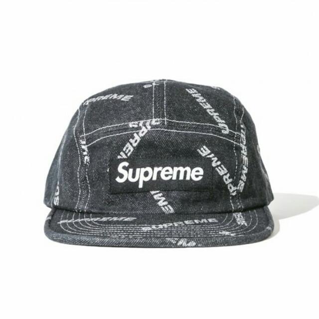 SUPREME Denim Logo Camp Cap - Black