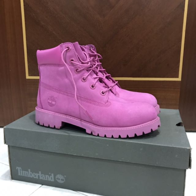 pink suede timberland boots