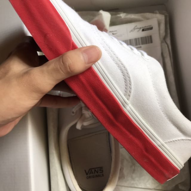 white vans red sole