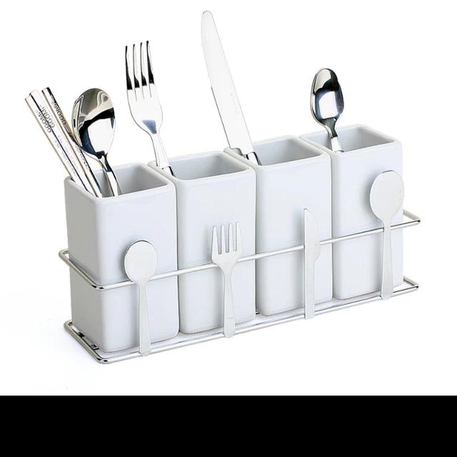 4 Pcs Ceramic Flatware Caddy Furniture Others On Carousell