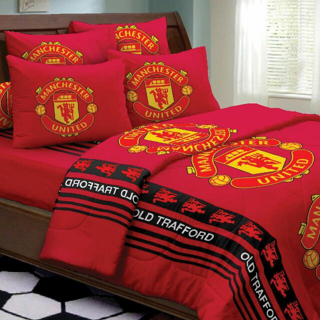 cadar manchester united (mu) bed sheets, home & furniture, home