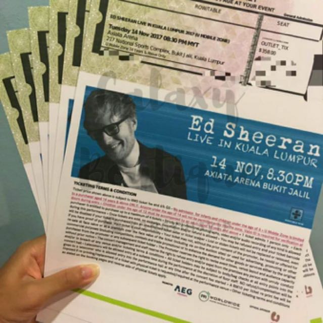 Ed Sheeran Concert S Ticket U Mobile Zone Tickets Vouchers Event Tickets On Carousell