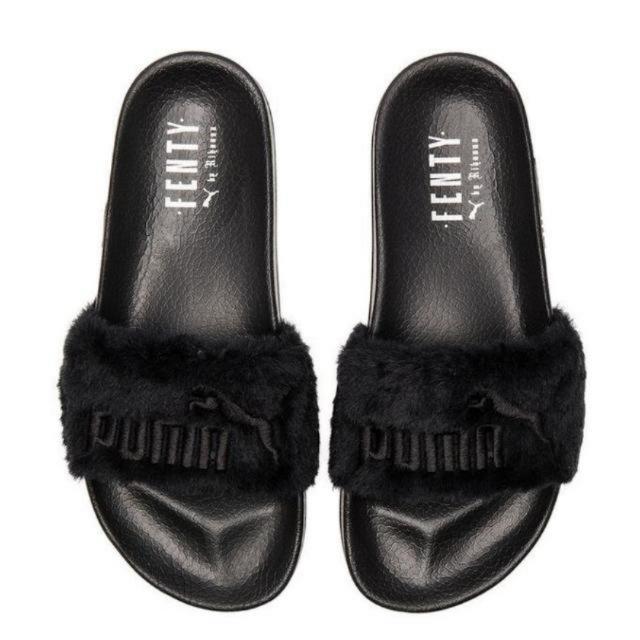 black fenty puma slippers