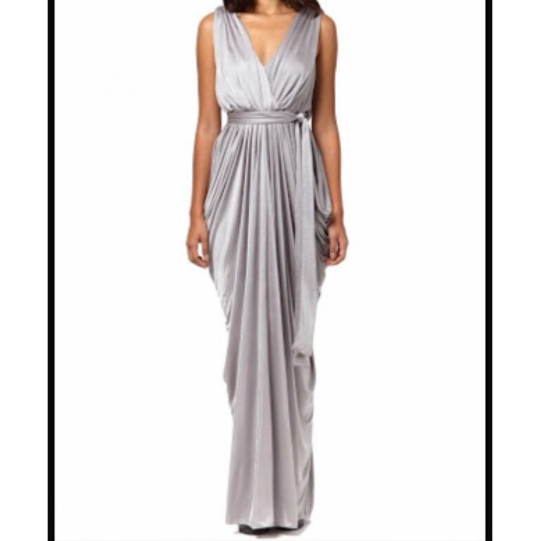 HIRE Sheike Grecian maxi dress in Grey 