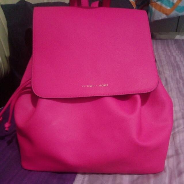 victoria secret hot pink backpack