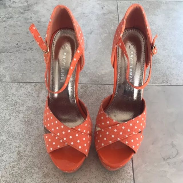 orange open toe heels