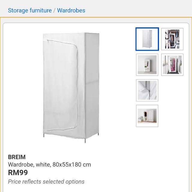 Ikea Breim White Wardrobe Home Furniture Furniture On Carousell