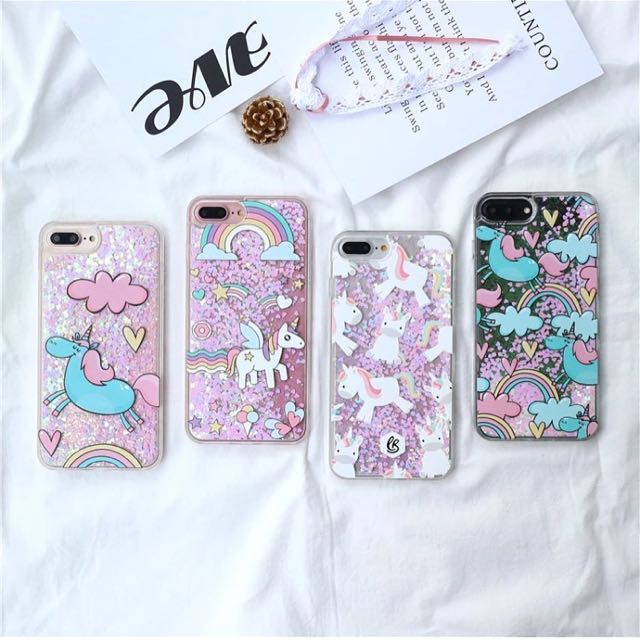 Iphone Water Unicorn Case Air Glitter Liquid Elektronik Lainnya
