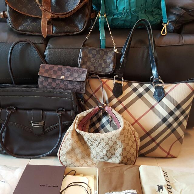 Lv Prada Burberry Gucci, Luxury, Bags & Wallets on Carousell