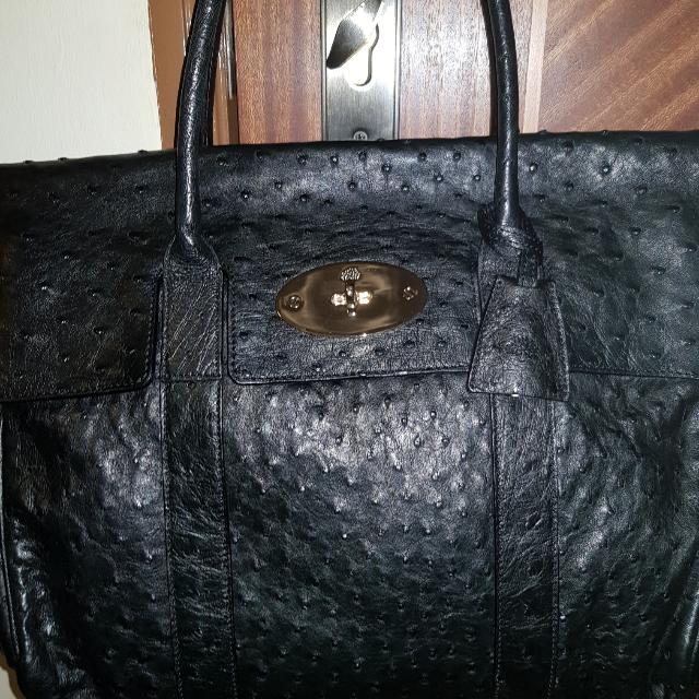 Mulberry Bayswater Ostrich Leather Black Women S Fashion Bags Wallets Purses Pouches On Carousell