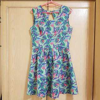 Cache Cache Sleeveless Printed Dress Size L