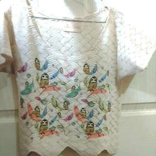 Creamy Owl Croptee