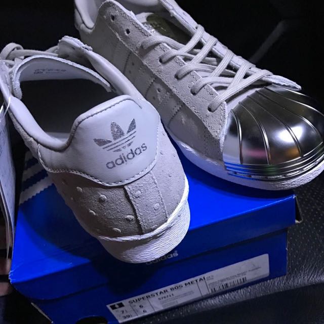 grey metal toe superstars