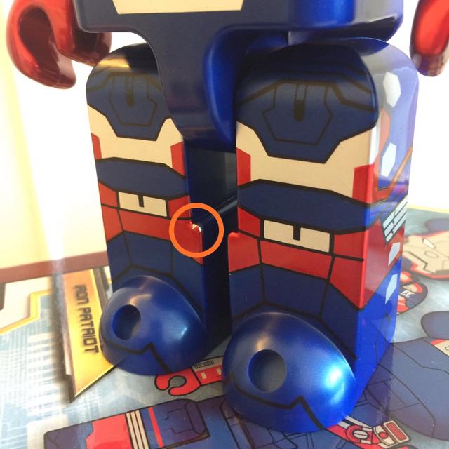 全新>Be@rbrick 400% Iron Man Patriot - Marvel Medicom Bearbrick 
