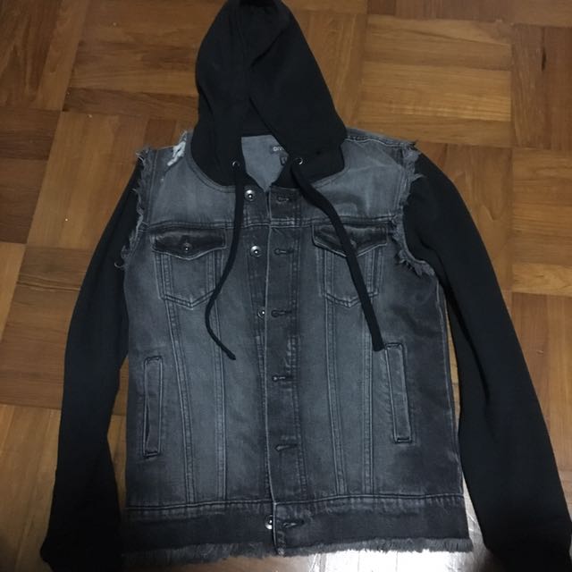 jean jacket hoodie mens h&m