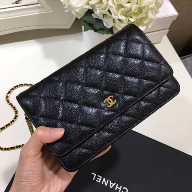 chanel classic wallet on chain