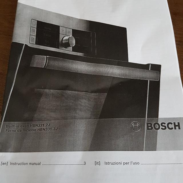 Rarely Used Bosch Built In Oven Model Hbn331 2j Manual Guide