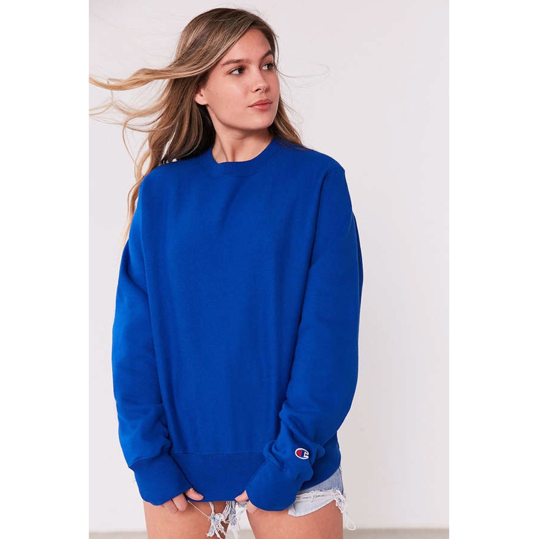 blue champion reverse weave sweatshirt