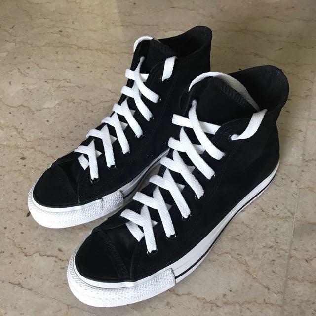 converse all star high tops black leather