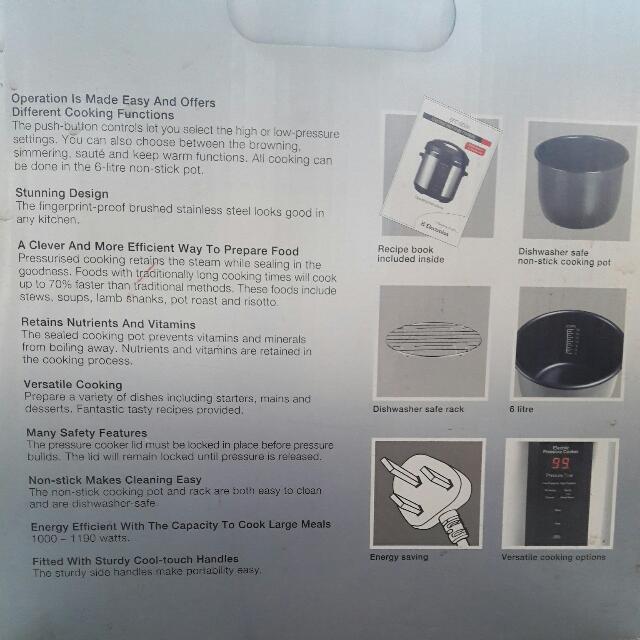 Electrolux EPC 6000 Electric Pressure Cooker, TV & Home Appliances