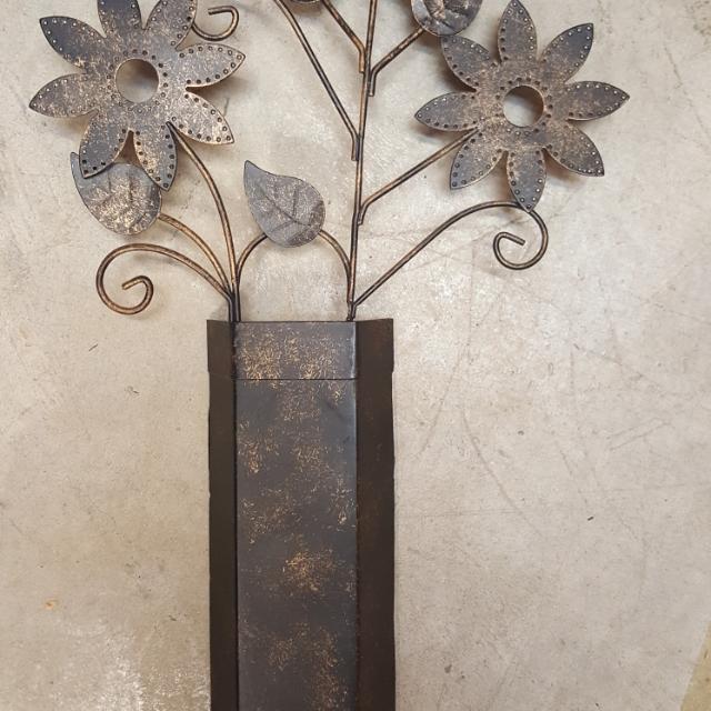 Metal Flower Vase Wall Decor Furniture On Carousell