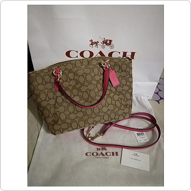 (Original) Coach small kelsey satchel in signature, Luxury, Bags