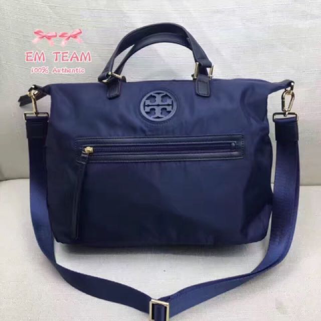 Tory Burch Nylon Slouchy Satchel Bag, Luxury, Bags & Wallets on Carousell