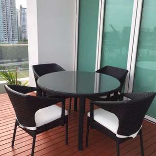 Natural Living Dining Table with 6 Chairs