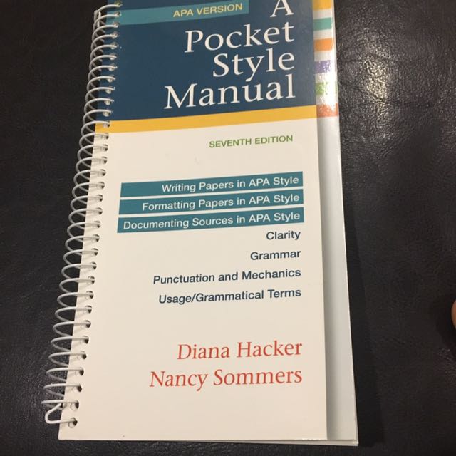 A Pocket Style Manual Apa Version Books Stationery Fiction On